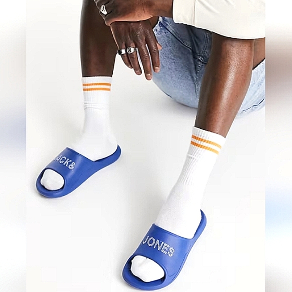New w/tags Jack & Jones Garrix Men's Molded Summer Pool Slides Size 8